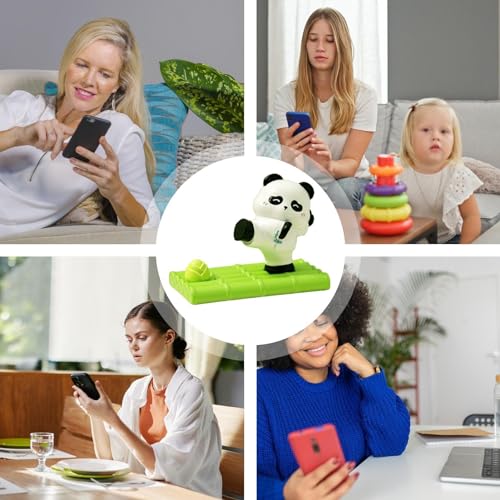 Support de téléphone panda en résine pour bureau