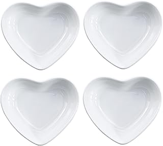 SOCOSY Heart-shaped Multipurpose Ceramic Sauce Dish Seasoning Dishes Sushi Dipping Bowl Appetizer Plates Serving Dish Sauc...