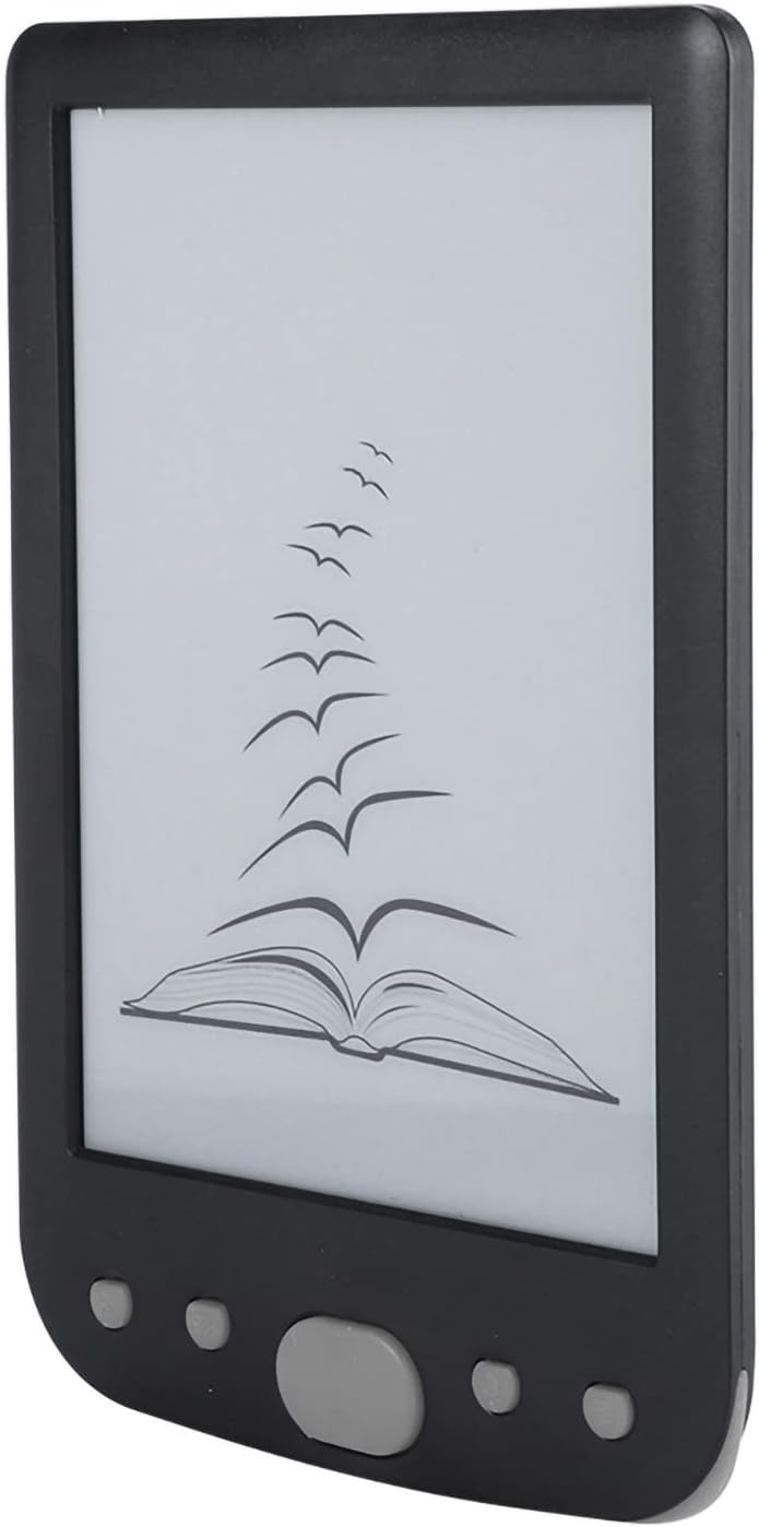 BK 6025L 6inch E Book Reader, Portable Digital Book Reader with 8GB Storage, E Ink Screen with Adjustable Lighting, Design for Outdoor Reading, Supports TF (Grey)