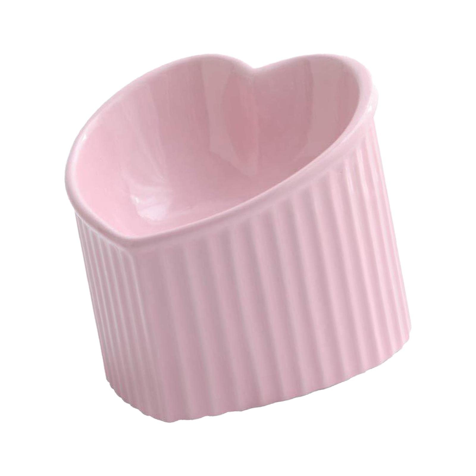 Ciotola Gatto Ciotole Rialzate in Ceramica Inclinata Base Stabile Ciotola Cibo Antiscivolo Design Salvaspazio Facilita Pulizia Adatta per Interni Cani, Rosa