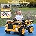 ANPABO Ride on Dump Truck, 12V Ride on Car with Remote Control, Electric Dump Bed and Extra Shovel, Ride on Construction Vehicle with Music Player, Key Start for Safety, Ideal Gift for Kids