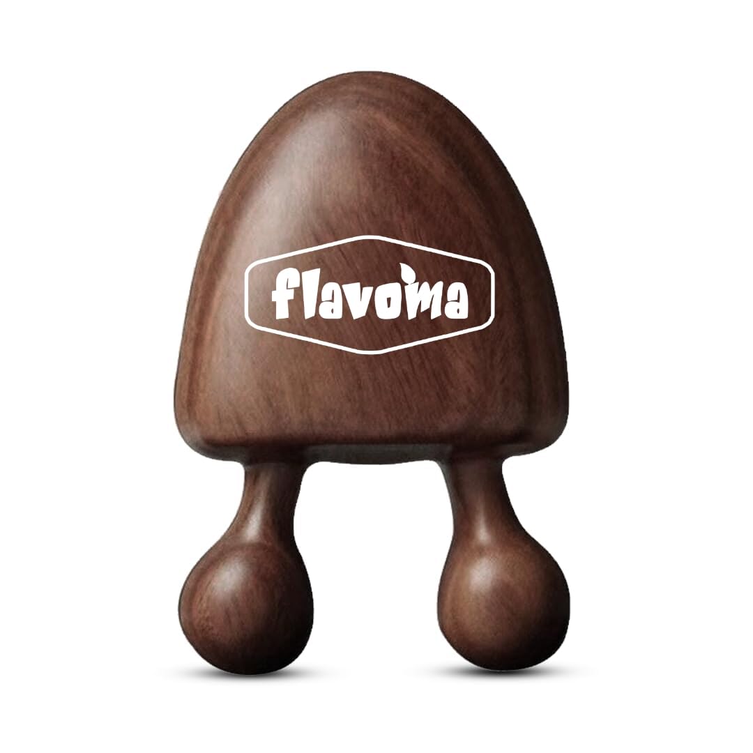 Flavoma Natural Sandalwood Gua Sha Facial Tool for Self Care, Manual Massage Sticks for Face - Multifunctional Handheld Meridians Acupoint Massager Nose Eye Neck Wood Scraper - Skin Care Tools
