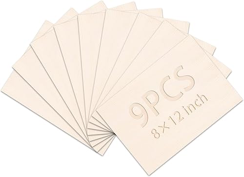 Miniatura 1 de DOITEM - Hojas de madera de balsa, 10 hojas de madera finas, madera de balsa de 8 x 8 pulgadas, en blanco para Cricut Maker, madera, manualidades,