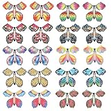 Dimeho Flying Butterfly Toy, 20 Pcs Wind Up Flying Butterfly Card Surprise Gifts Fairy Flying Toys Rubber Band Powered Flying Butterflies Toys for Book Card Christmas Birthday Party Surprise Gift