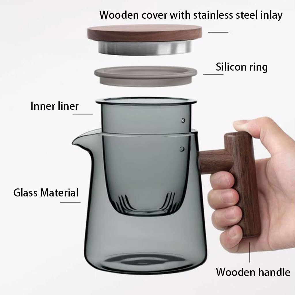 Einfache Teekanne für zu Hause, Teeservice, Glas-Teekessel mit Einsatz, tragbarer Teebereiter, Behälter 400 ml/14,1 Unzen