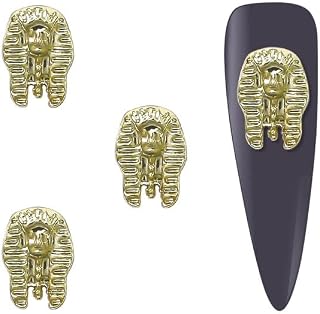 20pcs 3D Gold Pharaoh/Cleopatra Design Nail Art Charms Gold Egyptian Crafts Nail Decorations DIY Nail Professional Accessories - (Color: 20pcs)