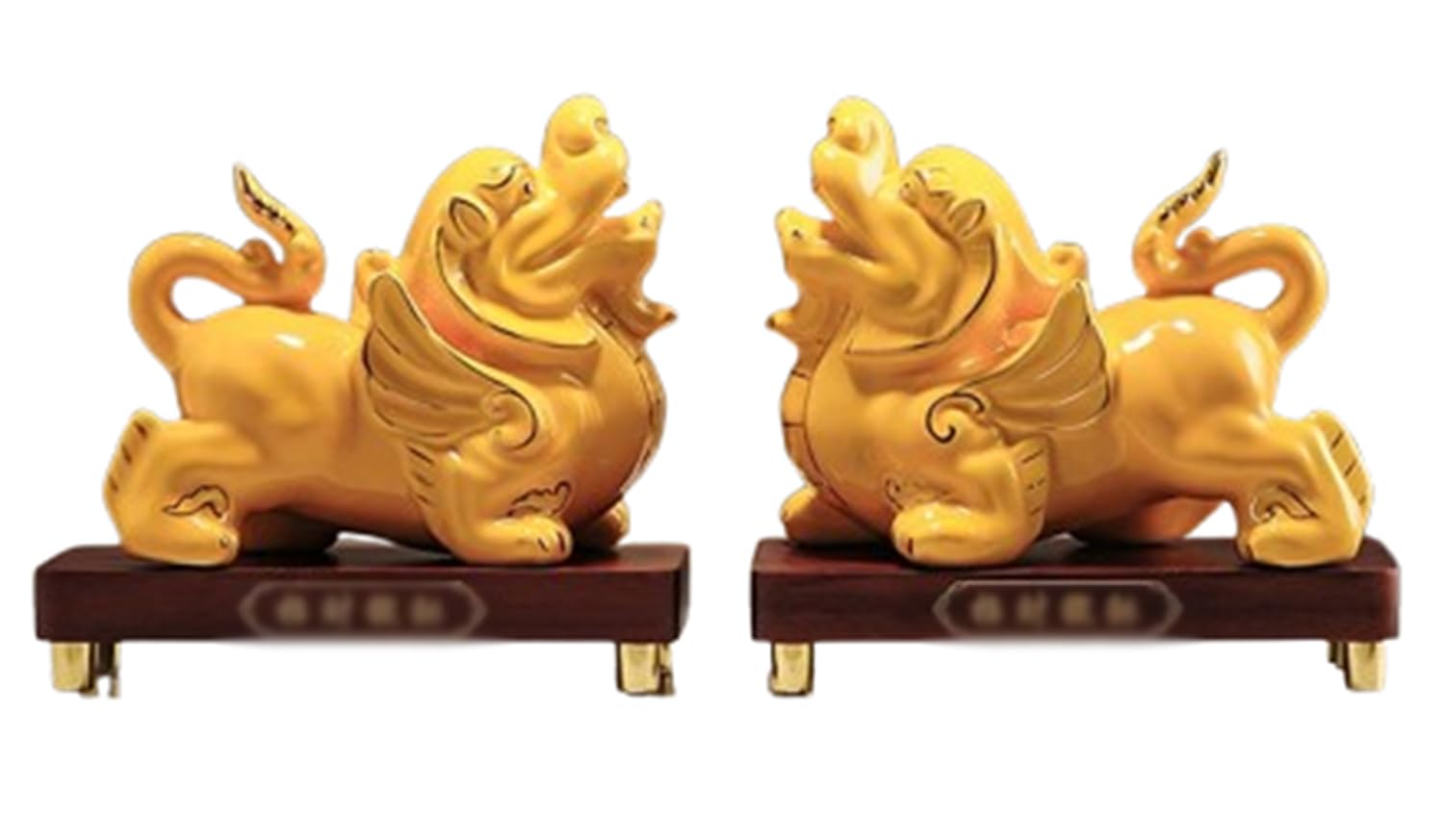 NHDVDVAV Ceramic Fortune Pixiu Statue,Pair of Pi Xiu/Pi Yao Figurines for Office Tabletop Decoration,Attracting Wealth and Good Luck,Feng Shui Decor & Gifts for Home,C