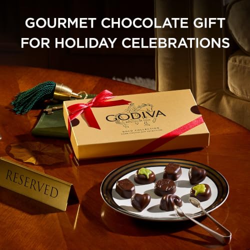 GODIVA Belgian Chocolate Holiday Gift Box, Assorted, 15 Pieces | 15 Piece Belgian chocolate assortment with pralines, caramel and ganache in a red ribbon Christmas gift box - image 4