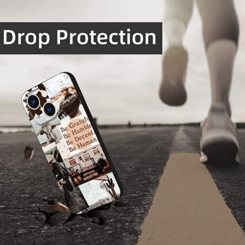 Compatible With Iphone 14 Plus Case, Retro Western Collage Howdy Boho Ranch Country Westren Cowgirl Cowboy Phone Case Soft Tpu Fashion Cool Slim Shockproof Protective Case Gift For Women Girls #TOP1