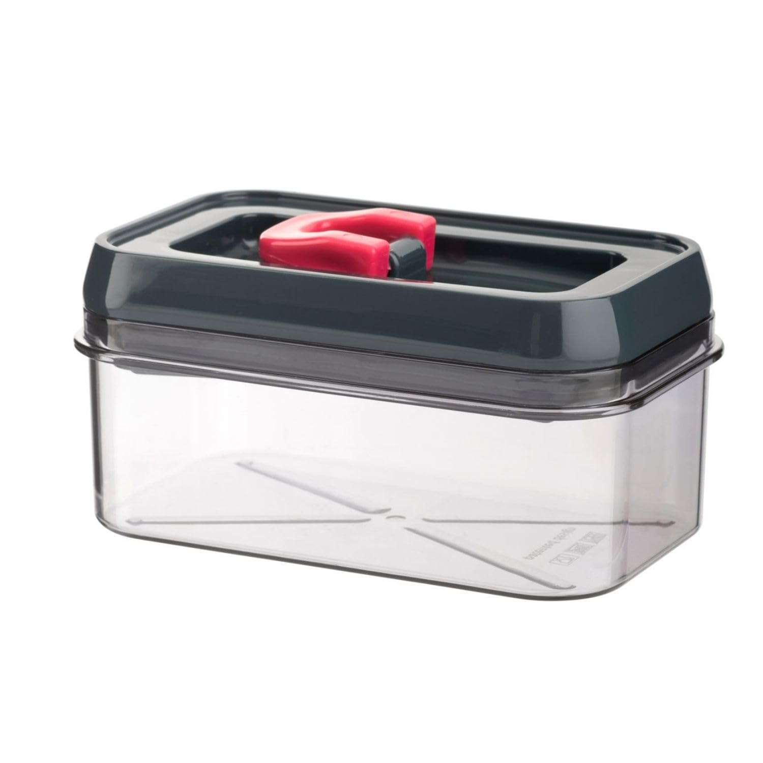 Homeshopa.com Red Homeshopa Airtight Food Storage Containers, Kitchen & Pantry Organisation, Clear Plastic Canisters With Durable Click Seal Lid, Ideal For Pasta Cereal, Flour & Sugar (1, 600Ml)