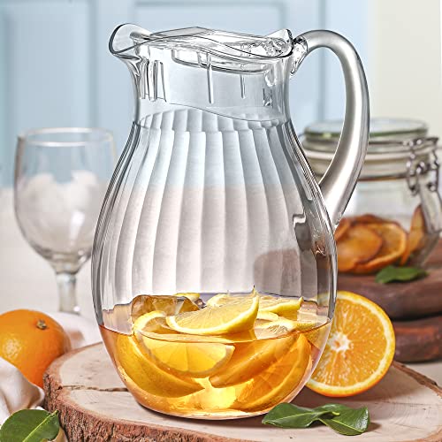 Amazing Abby - Bubbly Bandly - Acrylic Pitcher (72 Oz), Clear Plastic Water Pitcher With Lid, Fridge Jug, Bpa-Free, Shatter-Proof, Great For Iced Tea, Sangria, Lemonade, Juice, Milk, And More #TOP1