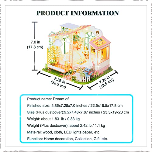 Yuzhen Diy Miniature Dollhouse Kit, Wooden Mini Room Includes Dustcover And Music Box, Buildable Dollhouse For Teens And Adults #TOP5