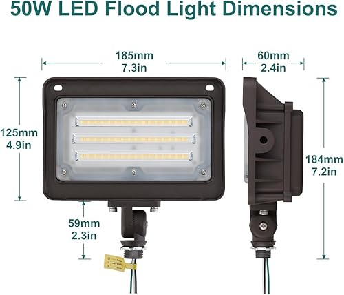 Miniatura 5 de Kadision Luz LED de Inundación para Exteriores, 50W40W30W 6500lm 3000K4000K5000K Seleccionable, Fotocélula del Crepúsculo al Amanecer, IP65