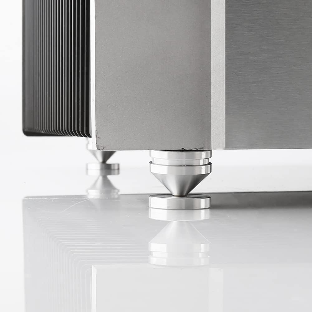8 Set Speaker Stand Feet Foot Pad Aluminium Alloy Metal Spikes Cone Floor Foot Nail Black