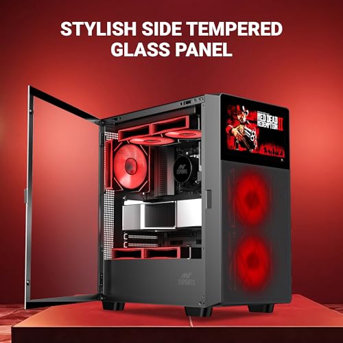 Image of Ant Esports ICE Digital C3 ATX Computer Case /Gaming Cabinet - Black | Support ATX, Micro-ATX, Mini-ITX, Pre-Installed 2 Front Fans & 1 Rear ARGB Fans