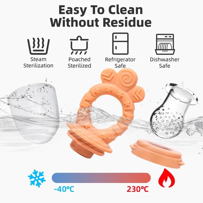 Miniatura 5 de Chupete de silicona 7 en 1 con cuchara, tenedor y cabezales intercambiables, sin BPA, antiahogamiento, autoalimentación para bebés y niños pequeños