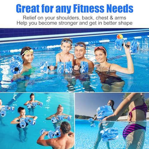 Aquatic Exercise Dumbbells, Water Dumbbells, 2PCS Foam Barbells for Men Women Water Workouts - Thumbnail 6