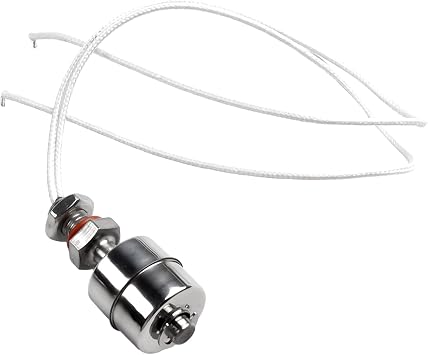 Stainless Steel Vertical Water Level Sensor Float Switch, 100V Dc 0.5A, Sus304 Material, 61Mm Length With 350Mm Cable, For Liquid Level Control In Water Treatment