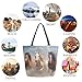 Extra Large Daily Canvas Shoulder Tote Bag,Fashion Sand Dust Three Horses Durable Top Handle Zipper Bag for Gym Picnic Yoga Weekender Beach Travel Kitchen Market Grocery Shopping