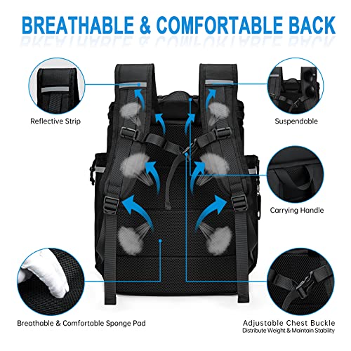 Backpack Coolers Insulated Leak Proof, 45 Cans Beach Cooler Backpack Large Capacity, Lightweight Ice Chest Backpack, Waterproof Soft Cooler Bag Lunch Backpack For Men Women Camping Hiking (Black) #TOP5
