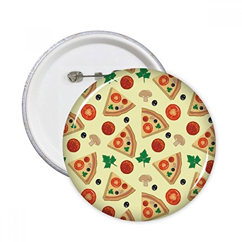 Badge rond champignons et pizza Italie multicolore en taille L pour décoration de vêtements