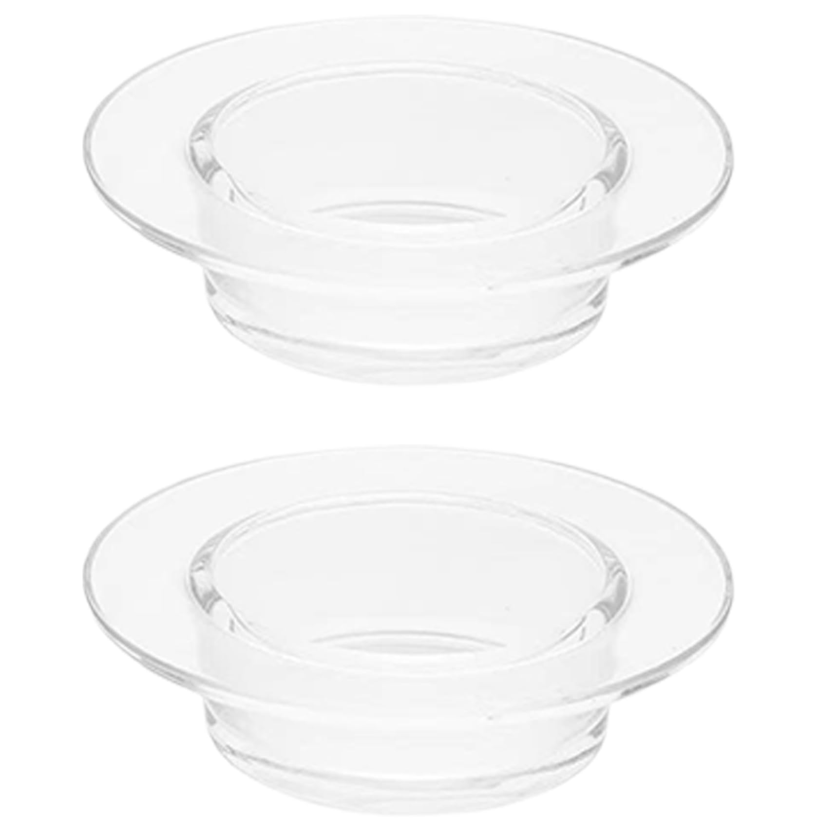 Otbushit 2PCS 4.5inch Wax Warmer Replacement Dish, Glass Wax Melt Liners Candle Heating Props Easy to Clean Melt Dish for Lamp Melting Heating