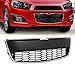G-PLUS Front Bumper Lower Grille Compatible with Chevy Sonic LS/LT/LTZ 2012-2016 Chrome Grill Shell Trim w/Black Insert 95227395 GM1036139