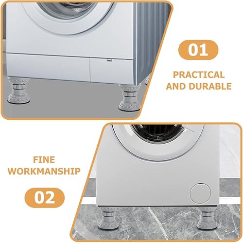 Miniatura 4 de DOITOOL Pies ajustables para lavadora Rotación de 360° Estabilizador de piernas Almohadillas antivibración para nevera