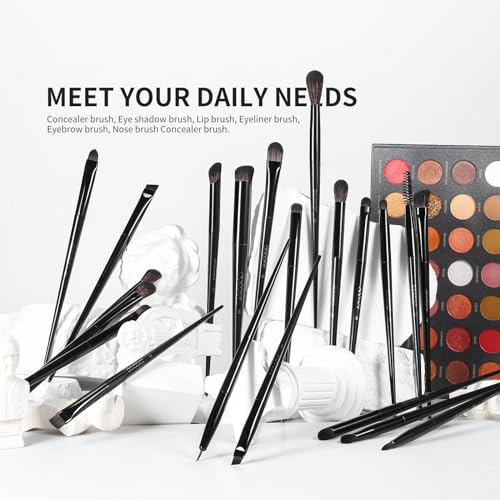 Docolor Professional Makeup Brushes Set 30Pcs Obsidian Makeup Brushes Premium Synthetic Powder Kabuki Foundation Contour Blush Concealer Eye Shadow Blending Eyeliner Crease Eyebrow Make Up Brush Kit