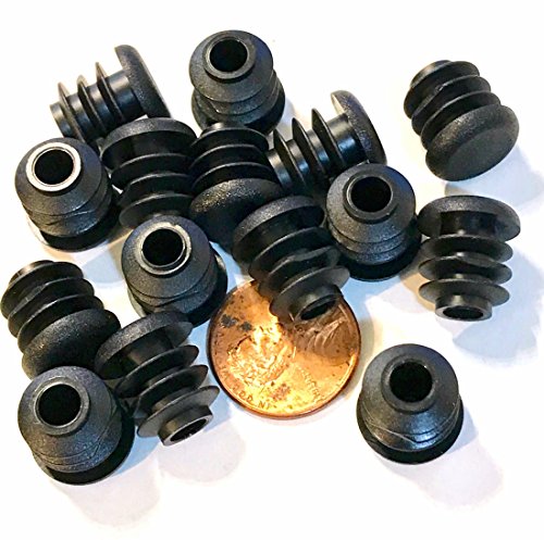 Image of (Pack of 10) 1 /2 inch OD Round End Caps (16-18 Ga - for Hole Size 0.37 inch - 0.40 inch ID) 0.50 Round Inch Sliding Inserts | Furniture Chair / Table Leg Caps | Fitness Eqpt End Caps | by SBD