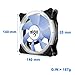 Aigo Halo LED Ring Fan 140mm 14cm Case Fan Silent Sleeve Bearing PC CPU Cooling Neon Quite Clear Case Fan Mod 4 Pin/3 Pin for Computer Cases CPU Coolers and Radiators (140mm, Blue)