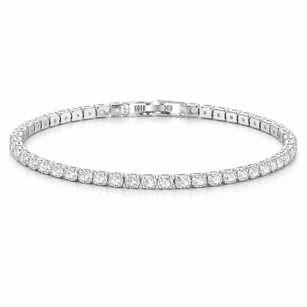 Tennis Bracelet for Women -18K Gold Plated 2.5/3/4mm Cubic Zirconia stones | Size 6.5 - 7Inch Stainless steel Tennis Bracelet for Women - Gift Fashion Jewelry, Perfect for adding a touch of elegance to any outfit