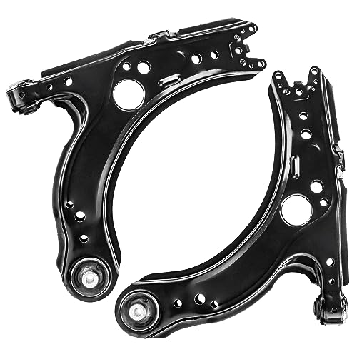 Image of Detroit Axle - Front End 12pc Suspension Kit for 01-10 Volkswagen Beetle 01-05 Jetta 03-05 Golf, 2 Lower Control Arms 2 Lower Ball Joints Inner & Outer 4 Tie Rods 2 Boots 2 Sway Bars Replacement