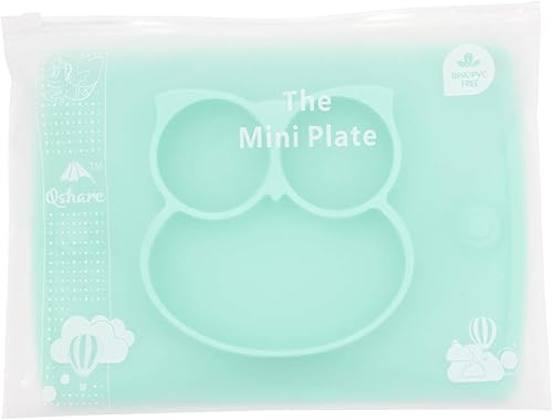 Miniatura 9 de Platos divididos de silicona para niños pequeños, platos portátiles antideslizantes con ventosas para niños, bebés y niños, sin BPA, plato de cena