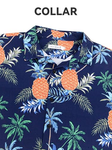 Image of Yoimira Hawaiian Shirts for Men, Print Mens Casual Short Sleeve Button Down Shirts Floral Aloha Beach Shirt