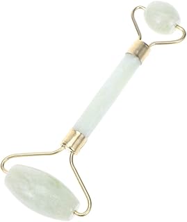 ULTECHNOVO Jade Roller Facial Massage Roller Gua Sha Scraping Stone Natural Skin Slimming Firming Roller Eye Neck Beauty Tool for Mother Anti Aging Wrinkles Puffiness