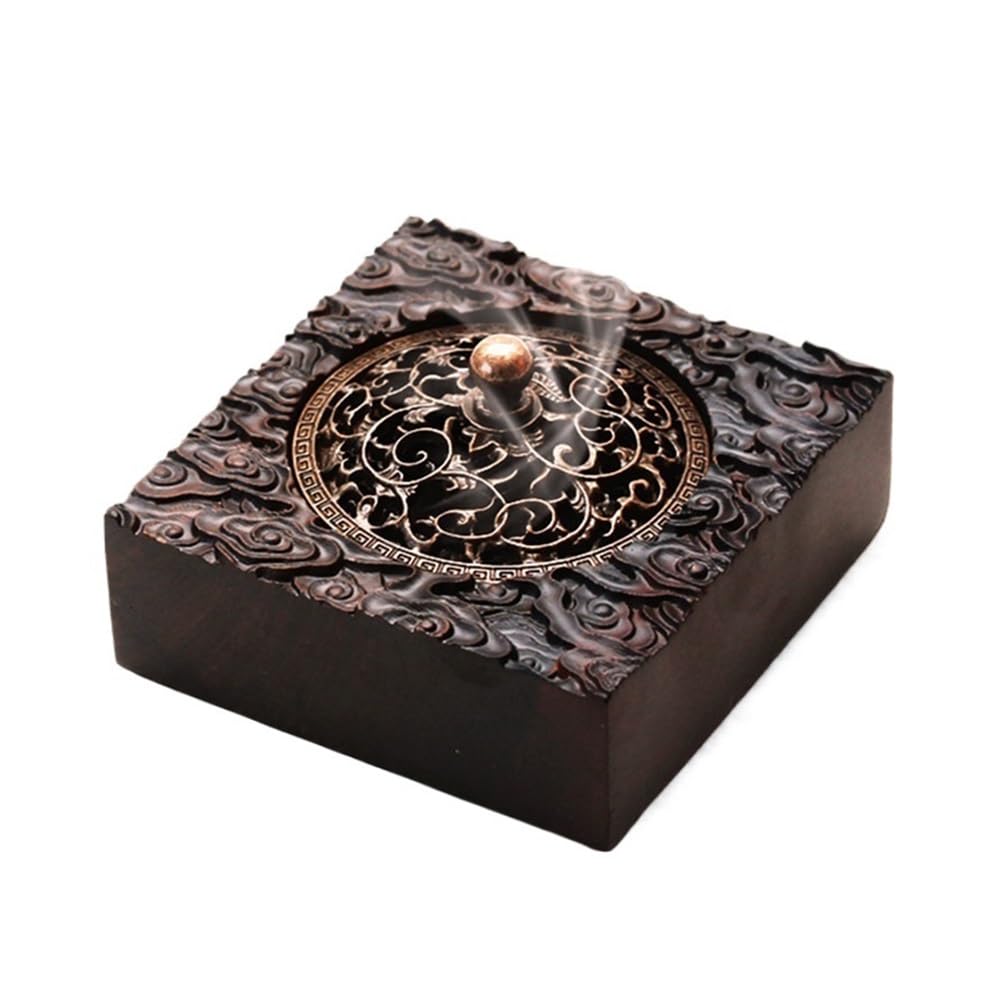 Jewelry Rack Retro Incense Burner Solid Wood Aromatherapy Stove Plate