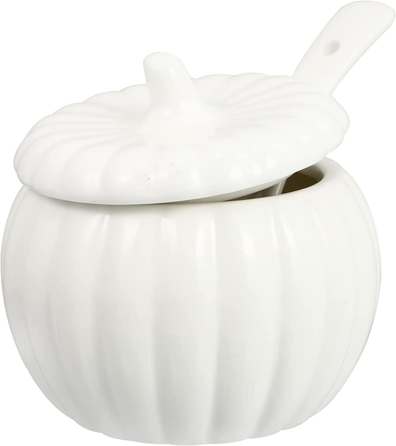 WOMGKDA Ceramic Soup Bowls with Lids and Spoon for Steamed Egg Custard Pumpkin Container for Meal Prep Kitchen Serving Set
