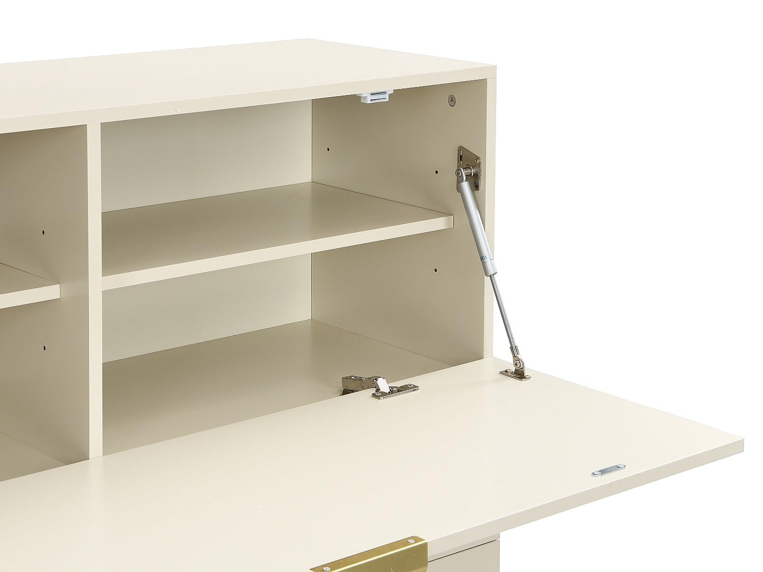 Vente-unique-Sekretär mit 2 Türen & 3 Schubladen - MDF & Metall - Beige - Erwin