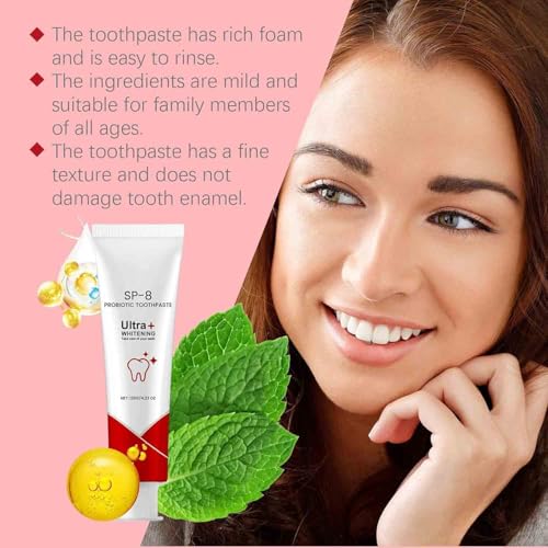 Sp-8 Probiotische Zahnpasta,Tiefenreinigende Pflege-Zahnpasta, Entfernt Flecken,Zahnpflege,Erfrischt Den Atem (3PCS, Natürliche Minze) – Bild 8