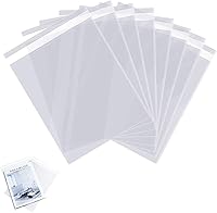Vista 1 de DeELF Bolsas de celofán transparente de 9 x 12 pulgadas, 400 bolsas de sellado autoadhesivas a granel, bolsas de plástico para violonchelo