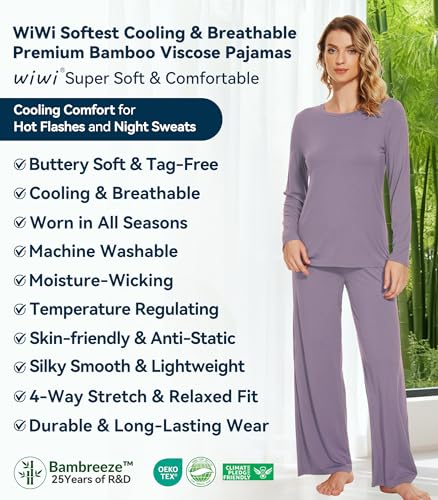 WiWi Bamboo Viscose Pajama Set — Long-Sleeve 2-Piece — view 8