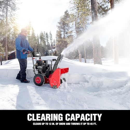 Image of PowerSmart 24-Inch 2-Stage Self-Propelled Gas Snow Blower 212cc Engine with Electric Start, LED Light