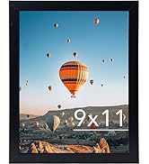 JCJMY 9x11 Picture Frame Black for Wall Hanging or Tabletop, Wall Mounting Horizontally or Vertic...