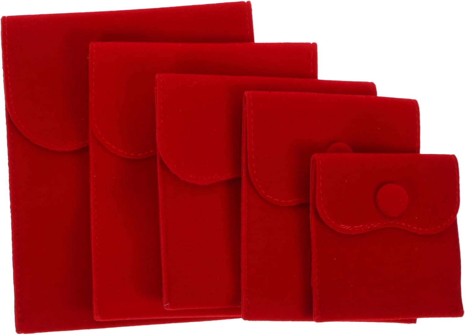 PRETYZOOM 15Pcs Small Jewelry Storage Bags with Snap Button Portable Earring and Necklace Pouches Elegant Bags for Travel and Organization