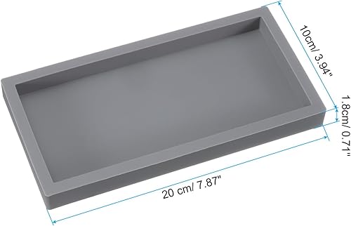 Miniatura 2 de PATIKIL Bandeja de baño de silicona, 2 unidades, bandeja dispensadora de jabón de 8 x 4 pulgadas, organizador de joyas para baño, aparador,