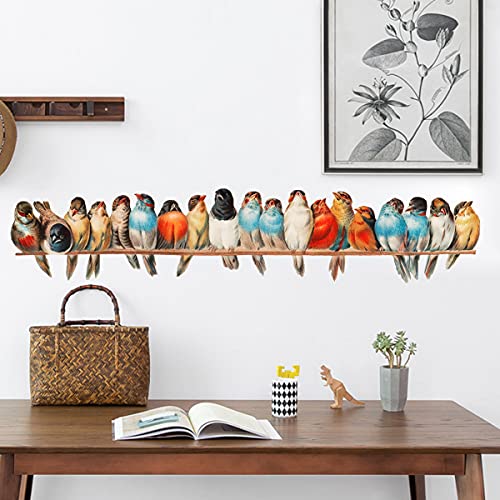 Vinilo decorativo pájaro acuarela 90x20 cm para pared miniatura 2