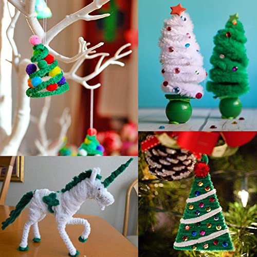 G2PLUS Fil Chenille 240PCS Tiges de Chenille Cure Pipes Vert Cure-Pipes pour Décorations et Artisanat Créatif Creatifs de Noël 6mm * 30cm - Image 7