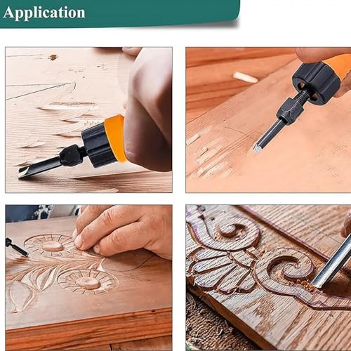 Set de sculpture avec pointe électrique rotative pour menuiserie et finitions - 5