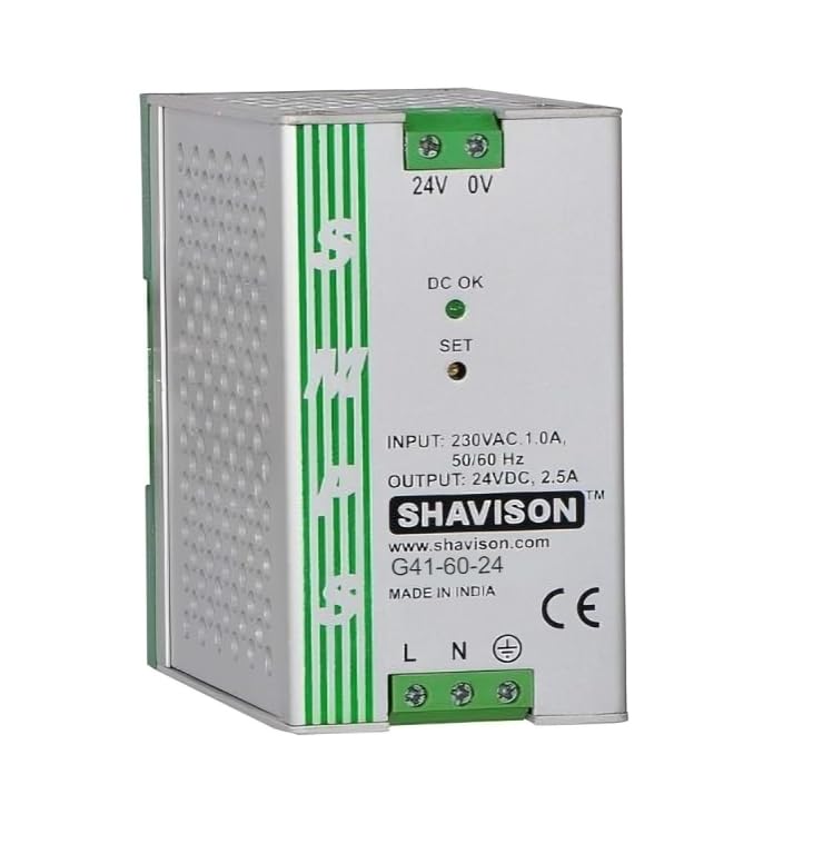 Shavison SMPS G31-60-24, CE Marked, I/P : 230VAC, O/P: 24VDC : 2.5A, DIN Rail Mount (B0CTG7TZ28) Amazon Price History, Amazon Price Tracker